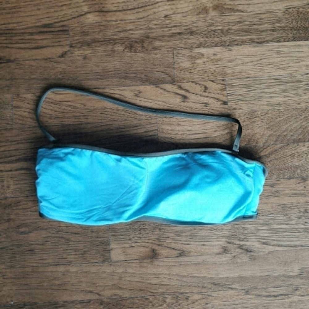 VICTORIA'S secret bikini top blue olive green bandeau new large